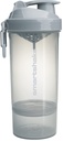 Smartshake O2GO One פלסטיק חלבון Shaker 800 מ"ל | 27 oz - Leakהוכחה Screw-on Lid - BPA Free - Unisex - Mist Gray