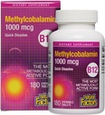 גורמים טבעיים, ויטמין B12 Methylcobalamin 1,000 mcg, מציעה את הצורה הפעילה ביותר של B12, טבליות Quick Disshoot