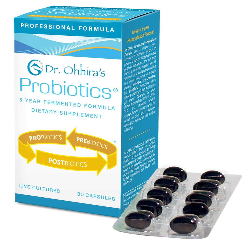 Dr. Ohhira's Probiotics Professional Formula with 5 Year Fermented Prebiotics, Live Active Probiotics and the only Product with Postbiotic Metabolites, 30 קפסולות