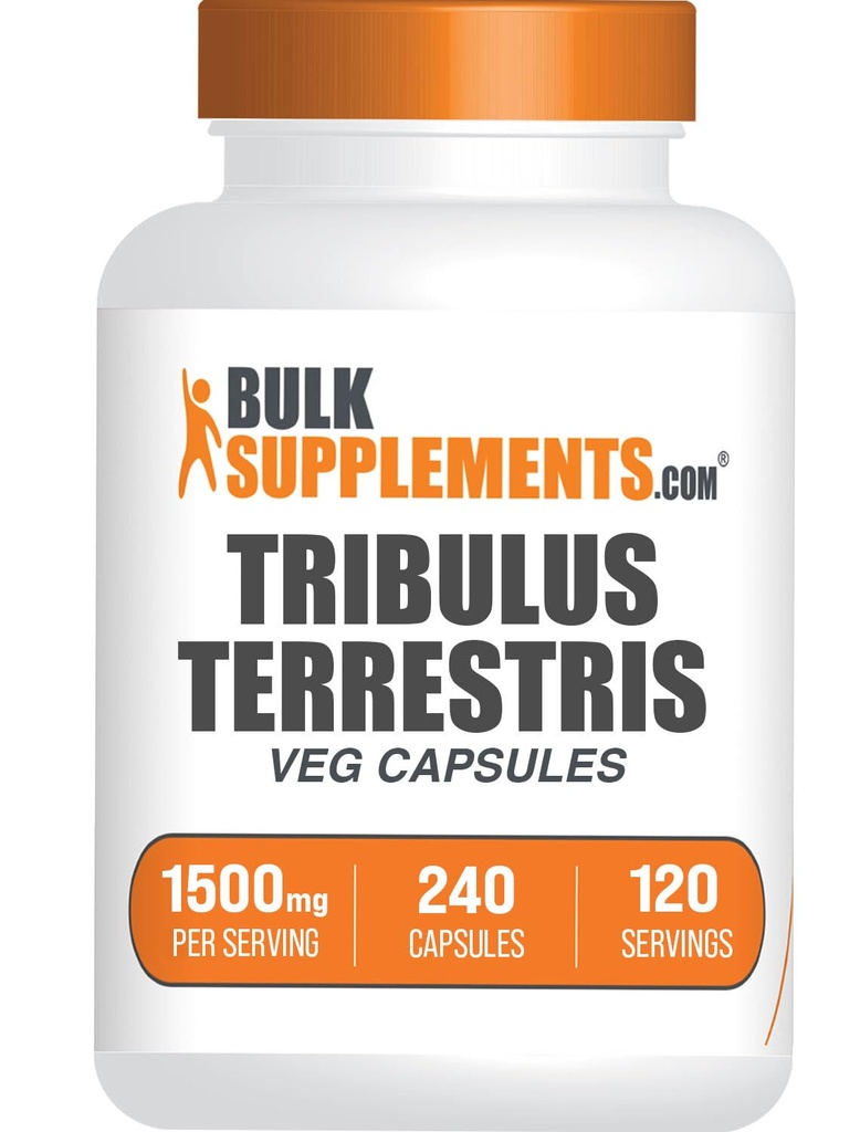 BulkSupplements.com Tribulus Terrestris כמוסות - תוסף צמחי, Tribulus Terrestris 1500mg - Gluten Free, 2 קפסולות לשרת, 240 הרוזן (Pack of 1)
