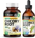 BIO KRAUTER Chicory Root 100 קפסולות & Licorice Root Tincture 4 Fl. Oz.