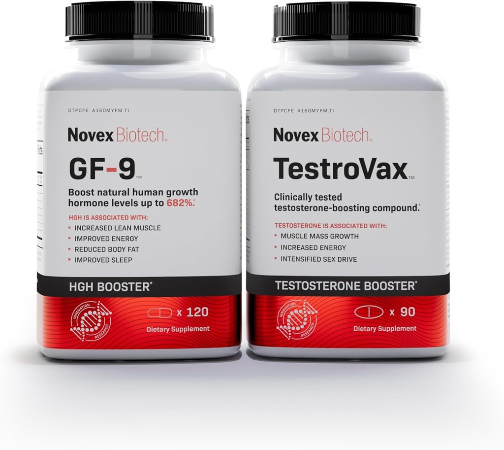 Novex Biotech Legacy StackDay Supply - Boost Both GH ולהגדיל את טסטוסטרון באופן טבעי כדי לתמוך באנרגיה, כונן וביצועים