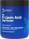Geronova Research Bio-Enhanced Na R-Lipoic Acid אבקה, 50g - 4 חודשים אספקה - אבקת R Alpha Lipoic Acid Acid עבור מינון גמיש - Easy Mixing & Enhanced Absorption Nerve תמיכה