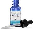 ויטמין K1 טיפות נוזליות - Made in USA - Natural High Potency Phylloquinone עבור גברים, נשים, ילדים, ותינוקות גדולים עבור מעגלים תחת עין כהה - גודל בולק זמין גם כן