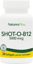 Natures Plus Shot-O-B12 (Cyanocobalamin) - 5000 mcg, 30 Softgels - High Potency, Fast Acting B12 - Memory & Energy Booster - Gluten-Free - 30 משרתים