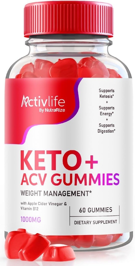 NutraRize ActivLife Keto+ACV Gummies Advanced Weight Loss, יעילה סלמינג חניכיים 1000 MG, Gomitas ביקורות (60 חניכיים)
