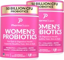 Probiotics for Gut Health - שיער, עור, וציפורני ויטמינים תמיכה - 50 מיליארד CFU W / Collagen, Biotin & Keratin - פרוביוטיקה תוסף לבריאות העיכול ו- Bloating Relief, USA-Made
