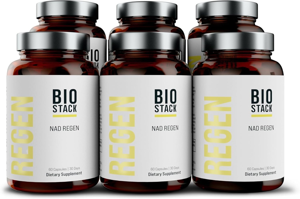 BIOSTACK NAD Regen - Advanced NAD+ תוספת עם NAD3, Yüth זרעidine, Resveratrol, Niacinamide | NMNH Alternative | Anti Aging, Longevity & cell Health, ויטמין B3 Complex (360 קפסולות)
