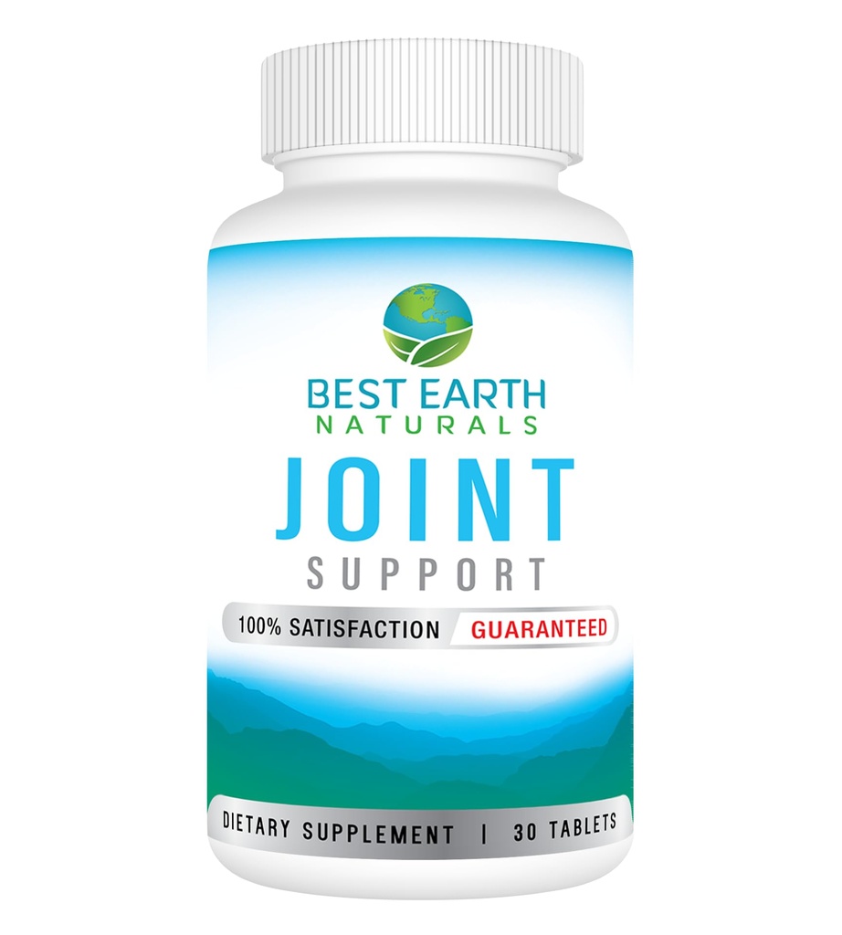 Best Earth Naturals Joint Support- Glucosamine, Chondroitin, MSM ווויטמינים מיוחדים & חומרים מזינים עבור Back, Hip & Joint Support - תוספת משותפת עבור מפרקים, שריר וגמישות 30 יום אספקה