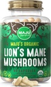 Magu Superfoods אורגני Lions Mane Mushroom קפסולות 90ct, פריינג גופים לחלץ, אורגני Mushrooms עם Black Pepper לחלץ, Hericium Erinaceus