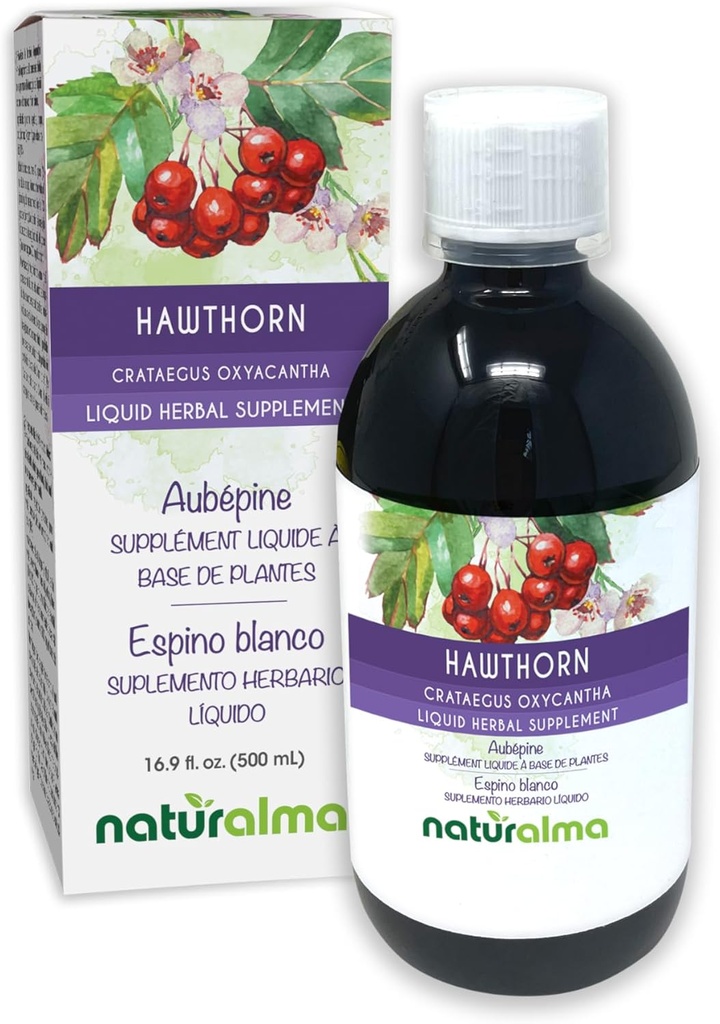 Naturalma הותורן (Crataegus oxyacantha) Leaf and Flower Alcohol-Free Tincture - 16.9 fl oz נוזל לחלץ טיפות - Herbal תוסף - טבעוני