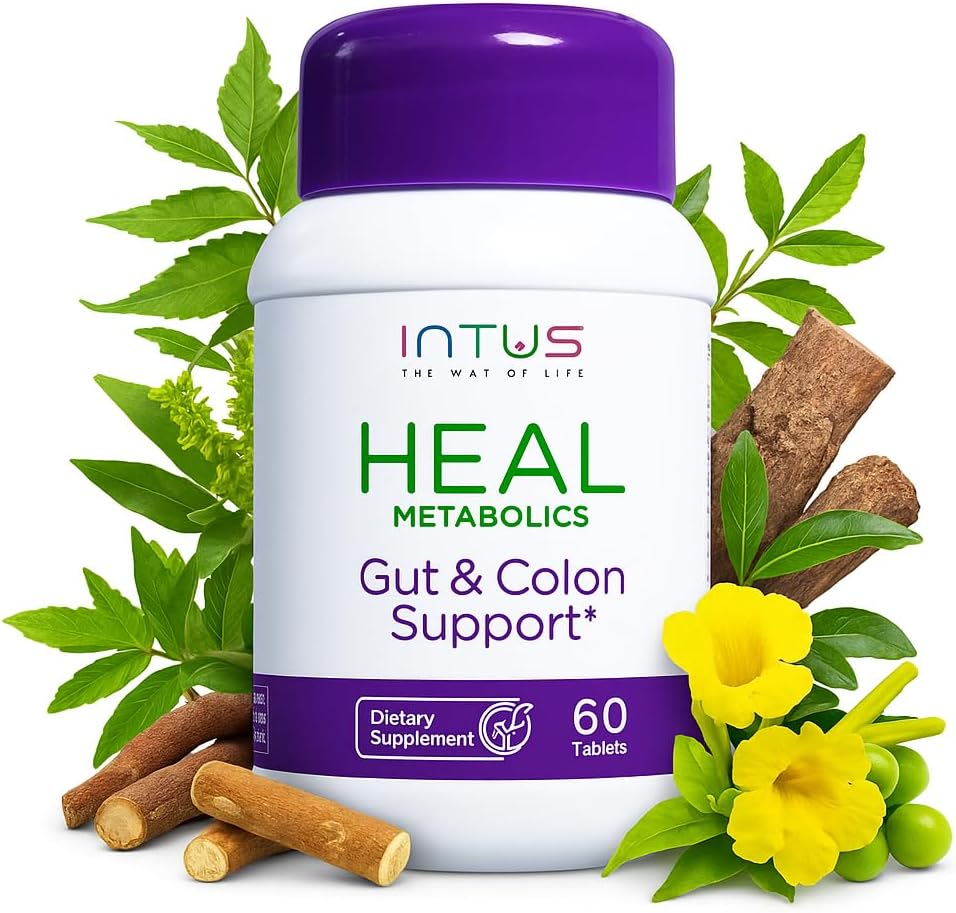 Intus Heal קולון ניקוי ו- Gut בריאות תוספת לנשים - Ayurvedic Detox ניקויse לבריאות העיכול - Gut Detox ניקויse & Body Detox עבור נשים - 60 טבליות