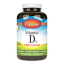 קרלסון - ויטמין D3, 1000 IU (25 mcg), בריאות העצם, בריאות השרירים, Cholecalciferol, ויטמין D תוספים, ויטמין D3 Soft Gels, 360 Softgels