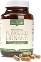 Lignans for Life Flaxseed Lignans for Dogs & People + SDG - אומגה 3 Fatty Acids, High סיבים אנטי-מדבקות - שיפור Shiny Coat, Digestive & Heart Health for Dogs, 15 מ"ג, 180 קפסולות פלקסיד, 1 Pack