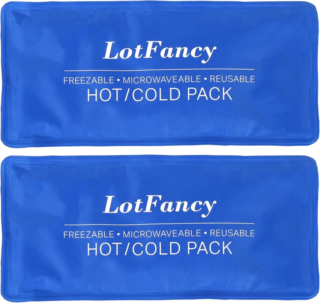 חבילת קרח עבור פציעות, חבילה של 2, FSA HSA Eligible, Reusable Hot Pack for Therapy, Cooling or Heating Pad for First Aid, Back Shoulder Neck Head Pain Relief, 11 x 5 Inches