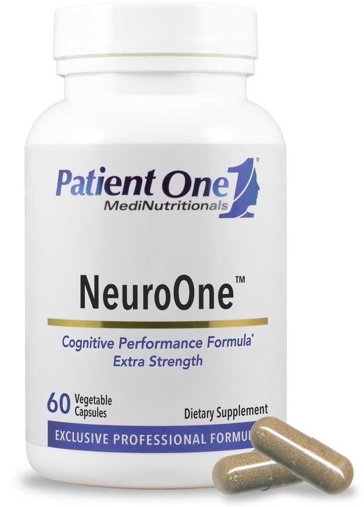 מטופל One NeuroOne | תוספת לתמיכה בזיכרון, קוגניציה, Mood ו- Focus * עם Citicoline, Acetyl-L-Carnitine, Gingko ועוד | 60 קפסולות