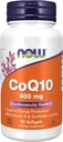 תוספי מזון עכשיו, CoQ10 400 מ"ג, כיתה פרמצבטית, All-Trans טופס המיוצר על ידי פרמנטציה, 30 Softgels