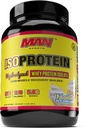 Man Sports ISO-Protein hydrolyzed 100% טהור חלבון Isolate אבקה, Vanilla Ice Cream, 1.32 פאונד (20 ימים אספקה)