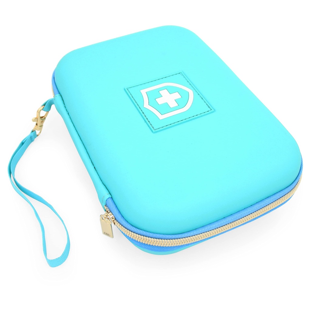 CASEMATIX 8" Turquoise Asthma Inhaler Case for Travel Fits Spacer, Mask ואביזרים, כולל מקרה בלבד