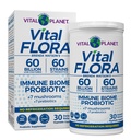 Vital Planet - Vital Flor Immune תומך Probiotic, 60 מיליארד CFU, 60 Diverse סטרינס, 7 אורגני Mushroom תוספת תערובת עם Prebiotics, Shelf Stable Digests 30 קפסולות