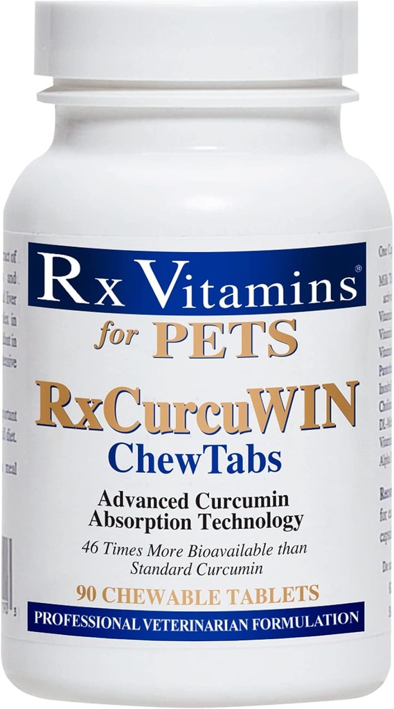 Rx ויטמינים CurcuWIN Curcumin עבור חיות מחמד - תמיכה ב- Cat Immune - תמיכת כלבים - 90 ct