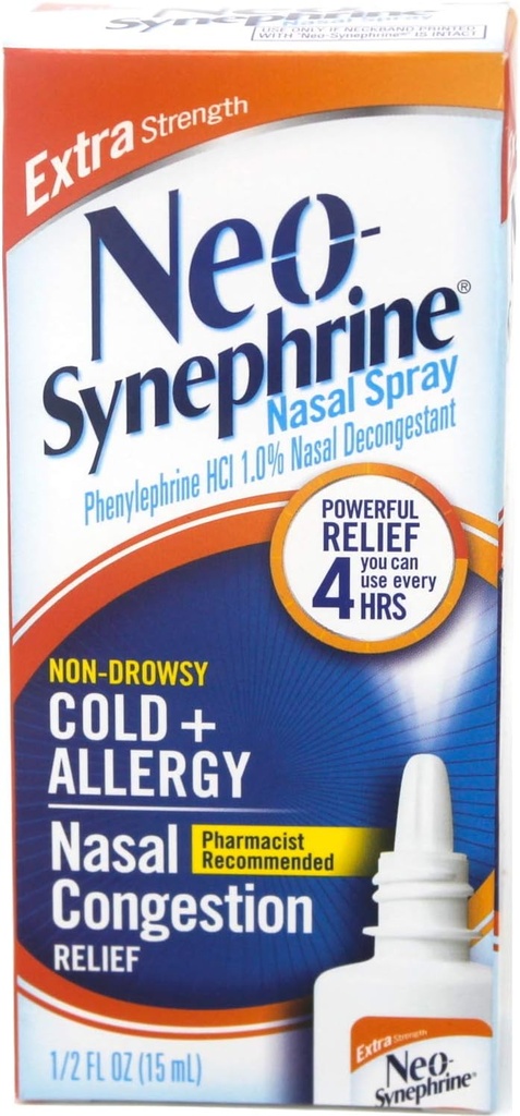 Neo-Synephrine Nasal Spray, תוספת כוח פורמולה, 0.50 אוונס כל אחד (Value Pack של 3)