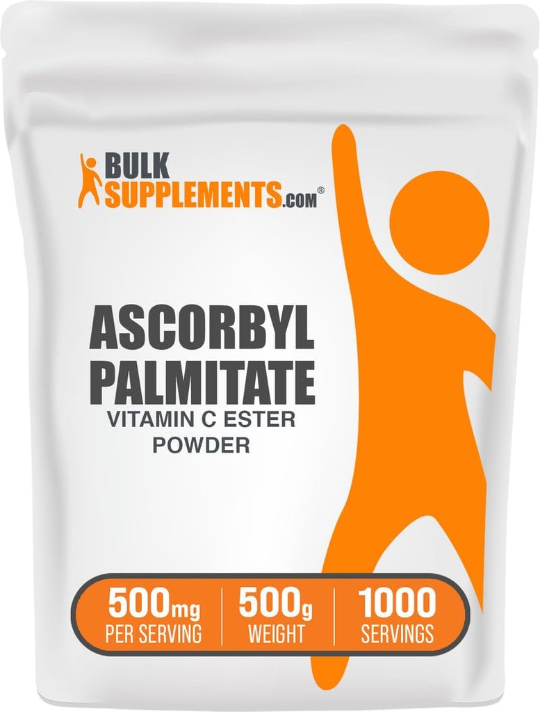 BulkSupplements.com Ascorbyl Palmitate אבקת - ויטמין C Ester, ויטמין C תוסף - Gluten Free, 500 מ"ג למשרת, 500g (1.1 lbs) (Pack of 1)