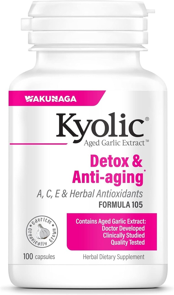 גיל Kyolic Garlic לחלץ פורמולה 105, Detox & Anti-Aging
