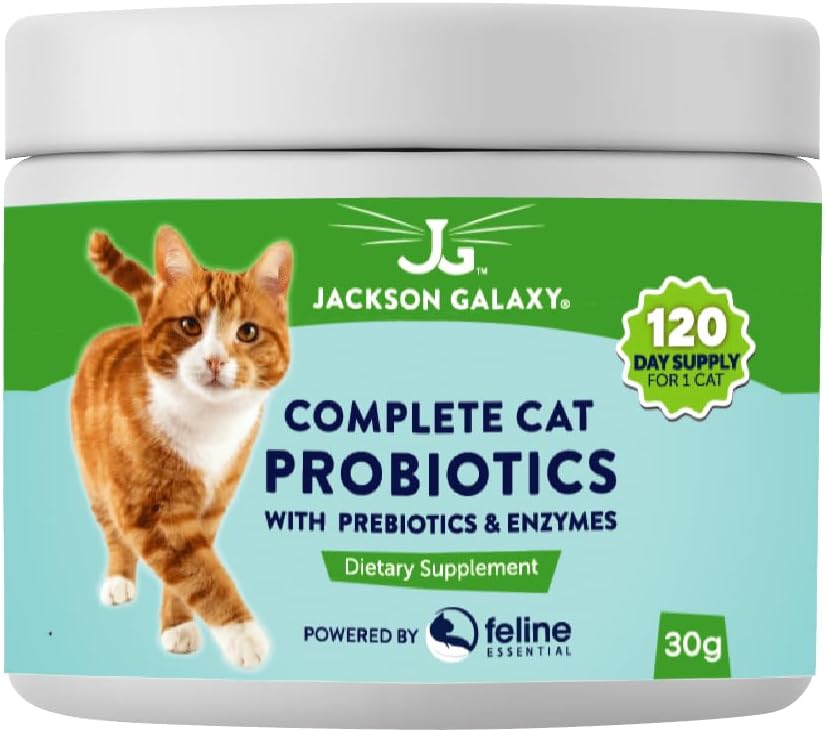 מלא Cat Probiotics עם Prebiotics & Enzymes על ידי ג'קסון גלקסי - תמיכה עיכול, Immune Support Dietary תוסף - Made in the USA