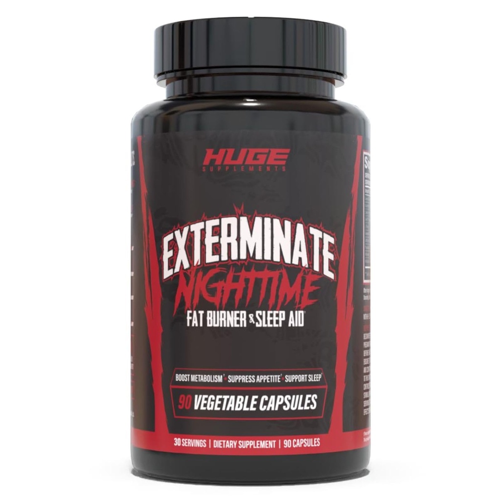 תוספי ענק exterminate thermogenic Fat Burner עבור גברים ונשים, תומך ירידה במשקל, שיפורים Metabolism, Boosts Caloric Expenditure & Appetite Suppression - 100% Stimulant-Free (No Caffeine)