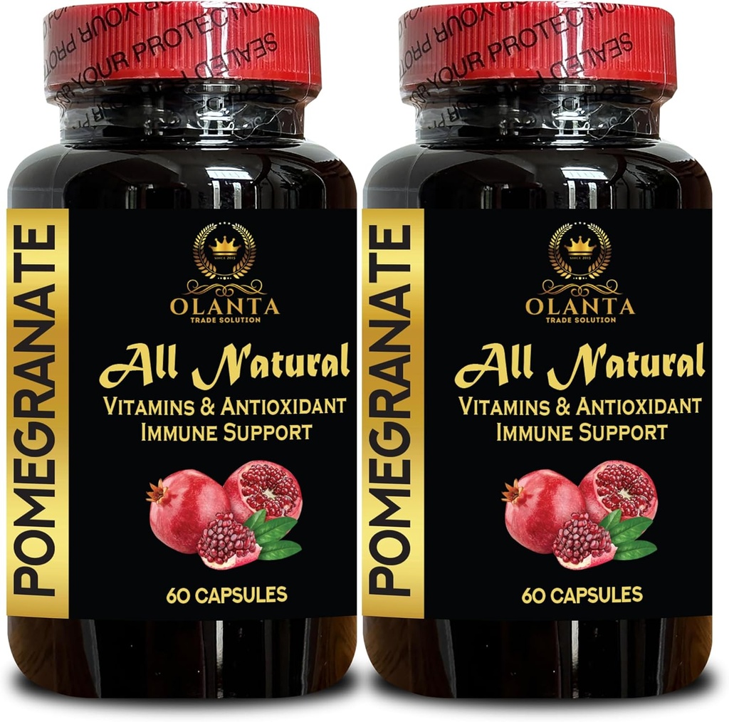 Pomegranate Extract - Pomegranate Extract Polyphenols Supplement, Antioxidant Support, Natural Pomegranate Pills, Pomegranate Polyphenols, Ultra high Absorption - 2 Bottles 120 Capsules