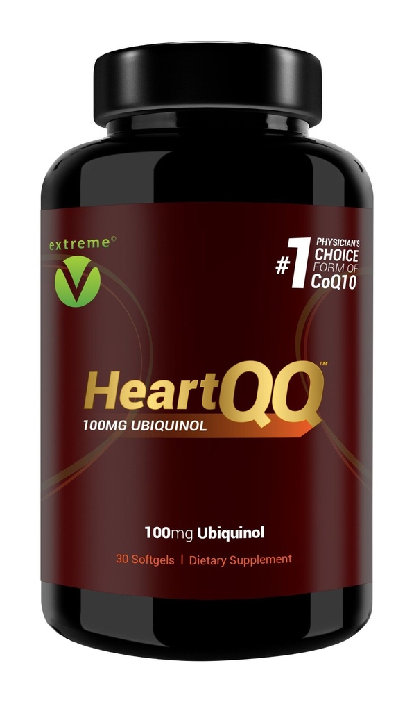 HeartQQ High Absorption Ubiquinol (QH), Active CoQ10 300% גדול יותר Absorption, 1 שימוש מומלץ של CoQ10. 100 מ"ג של Ubiquinol (Vegetarian Softgels)