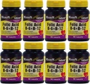 תוספי ויטמינים Folic Acid B-6 & B12 בריאות הלב פורמולה 90 טבליות עבור חבילת בקבוק של 8 720 טבליות