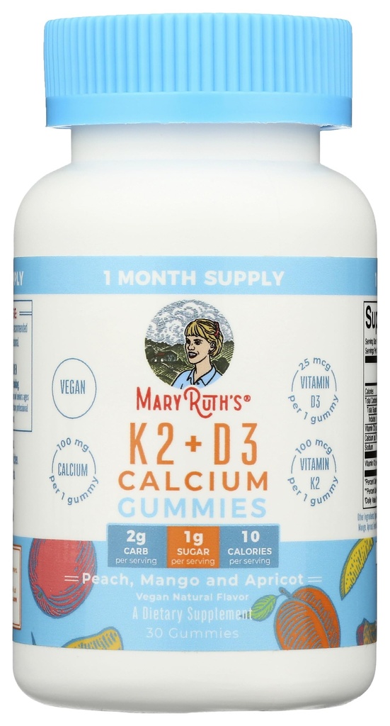 מרי רות'S ויטמין K2 & D3 + Calcium Gummies, 30 Ct