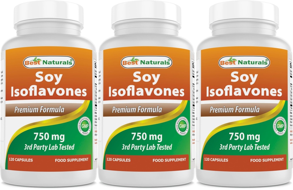 Best Naturals Soy Isoflavones 750 מ"ג 120 קפסולות (120 Count)