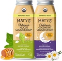 Matys Organic Kids Cough Syrup Mucus & Nighttime Value Pack לילדים שנה + Up, Soothing All-in-One Cough ו-Mocus Relief W/Zinc & Organic Ivy Leaf, Melatonin & Dye Free, 2 Pack, 6 Fl Oz כל אחד