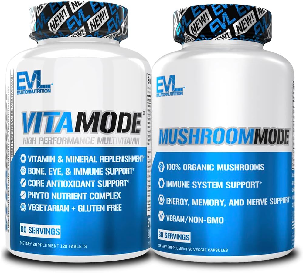 ה- Multivitamin ו Mushroom תוספי תזונה יומית Multivitamin עם מינרלים חיוניים ו Phytonutrient Complex Plus Nootropic Lions Mane Mushroom קפסולות
