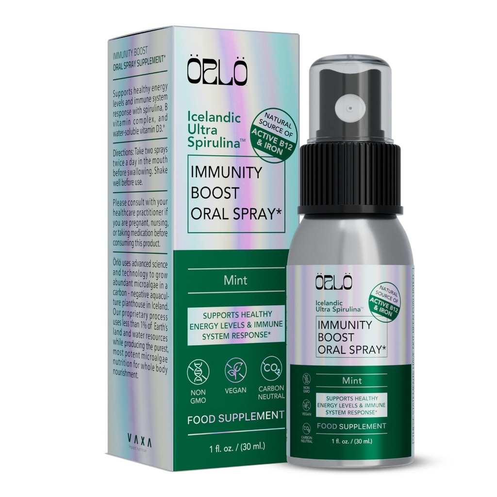 Orlo Immunity Boost Multivitamin תוסף עבור מבוגרים Spray - Spirulina, ביואקטיבי ויטמין B Complex, B12 Methylcobalamin, ויטמין D3 - אנרגיה, המוח ובריאות החיסון (עד 60 משרתים)