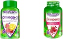 Vitafusion אומגה 3 Heart Gummy ויטמינים עם מסטיקנים קריין עבור נשים, 120 הרוזן אומגה 3 EPA / DHA ברי לימונדה ו -60 ספירה 500 מ"ג קריין Juice Concentrate לכל משרת.