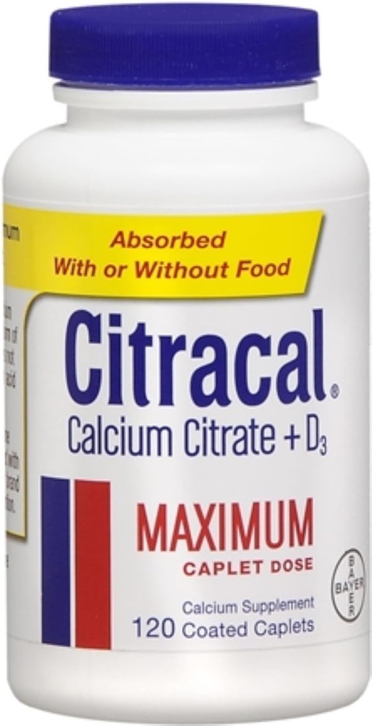 Citracalmax Plus D3 Calcium Citrate, 120 Count (Pack of 2)