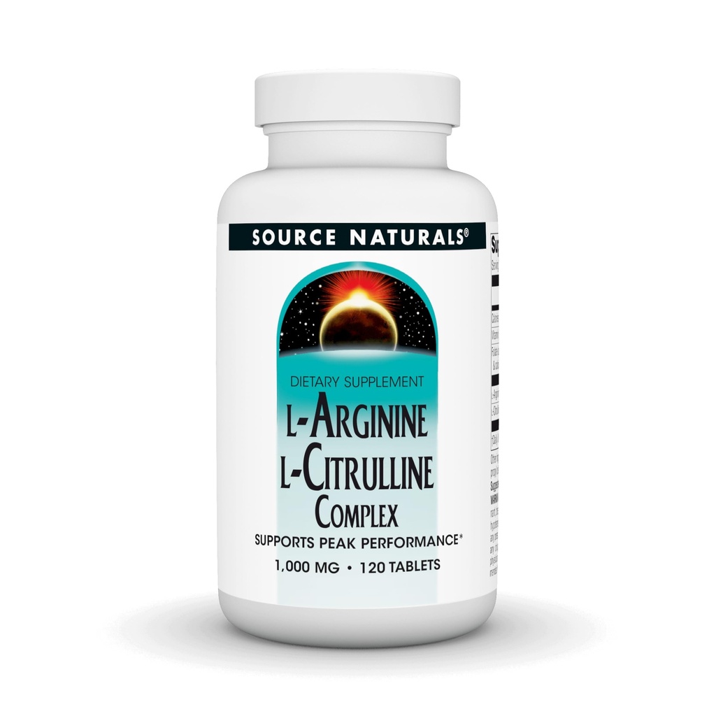 מקור טבעי L-Arginine L-Citrulline Complex, 120 טבליות, 1000 מ"ג