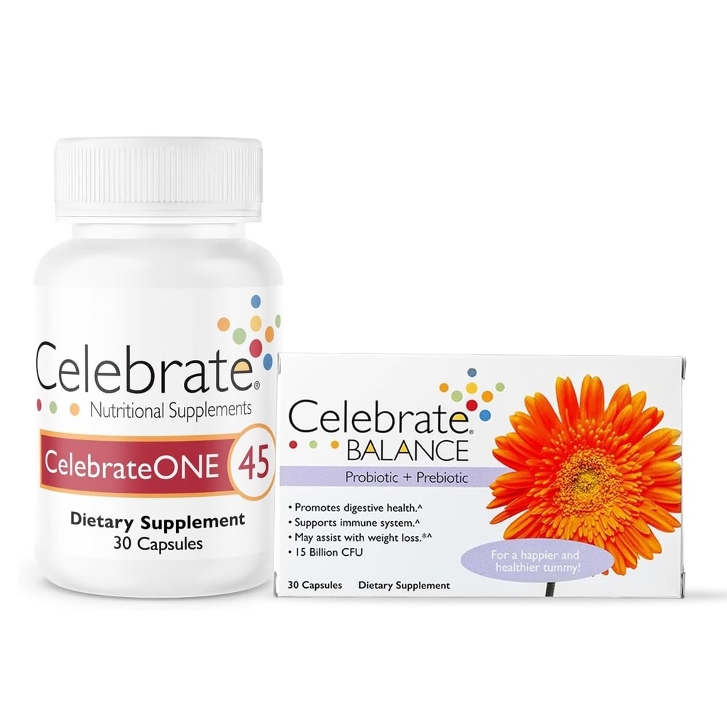 חוגגים 45 Multivitamin עם Iron and Balance Probiotic Bundle - ויטמינים באטרפריים עבור פוסט-Gastric Bypass & Command Gastrectomy - מקיף תזונה ותמיכה תזונתית