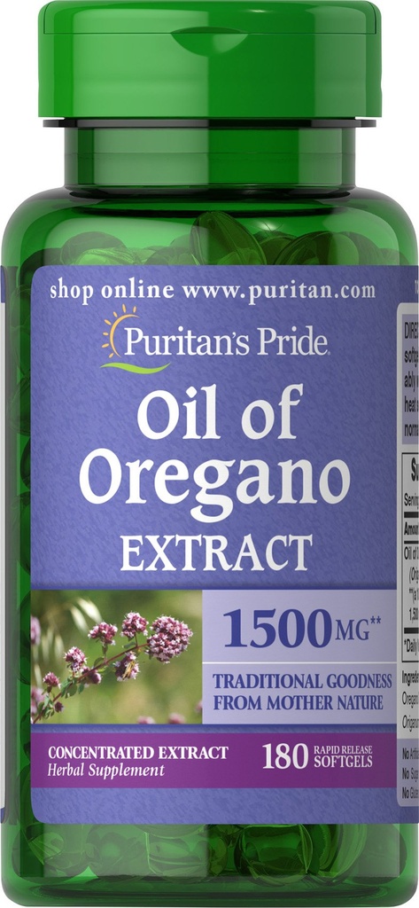 שמן הגאווה של Puritan של Oregano לחלץ 150 מ"ג Softgels, 180 הרוזן