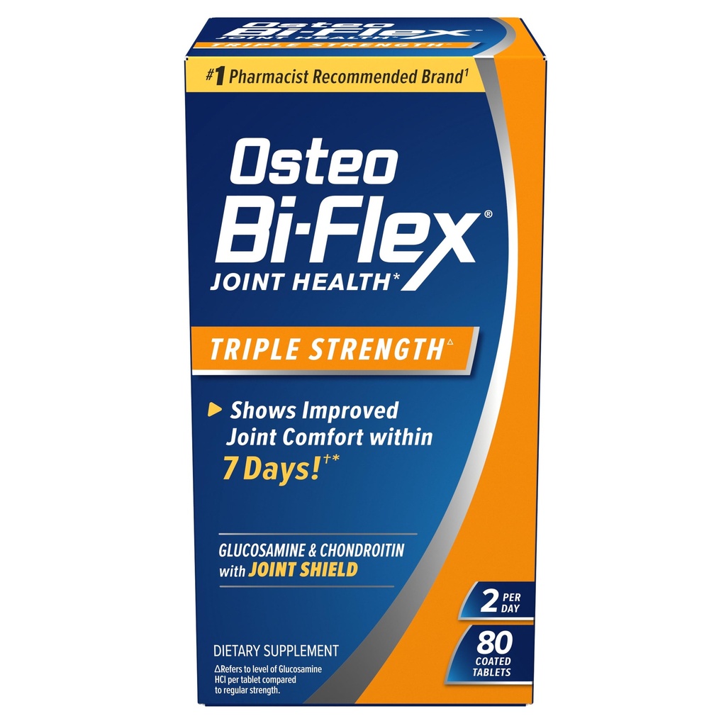 Osteo Bi-Flex Triple Power, Glucosamine Chondroitin עם ויטמין C Joint Health תוסף, Coated Tablets, 80 Count