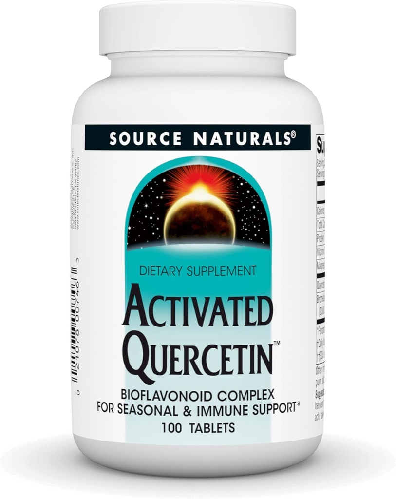 מקור טבעי של Quercetin - Plant-Derived Bioflavonoid Complex - Seasonal & Immune Defense - 100 Tablets