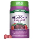 האמת של הטבע מלטונין חניכיים | 1mg | 60 Count | Cherry Pomegranate Flavor | טבעוני, Non-GMO & Gluten Free Supplement