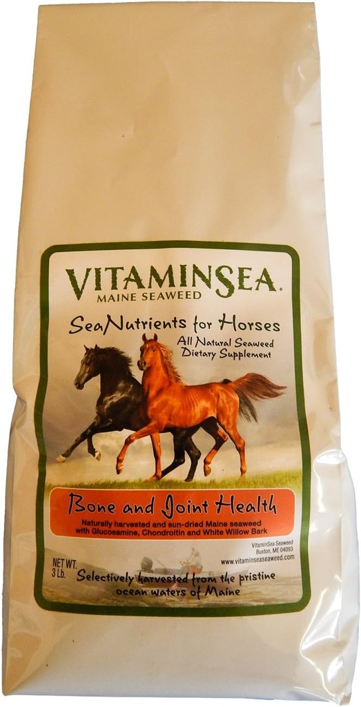VITAMINSEA סוס Kelp Dried Seaweed תוסף | All Natural Dietary Foodsents for Horses | Kelp Flakes with Glucosamine, Chondroitin, White Willow Bark for Bone and Joint Health
