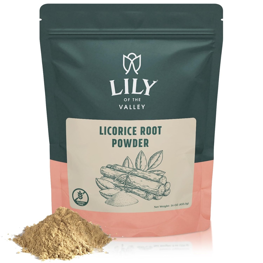 לילי של עמק Licorice/Liquorice Root אבקה - Moethi המקור של הודו - Natural Sweetener - טבעוני ו Gluten-Free - ארוז ב- Resealable Pouch (16oz, 453g)