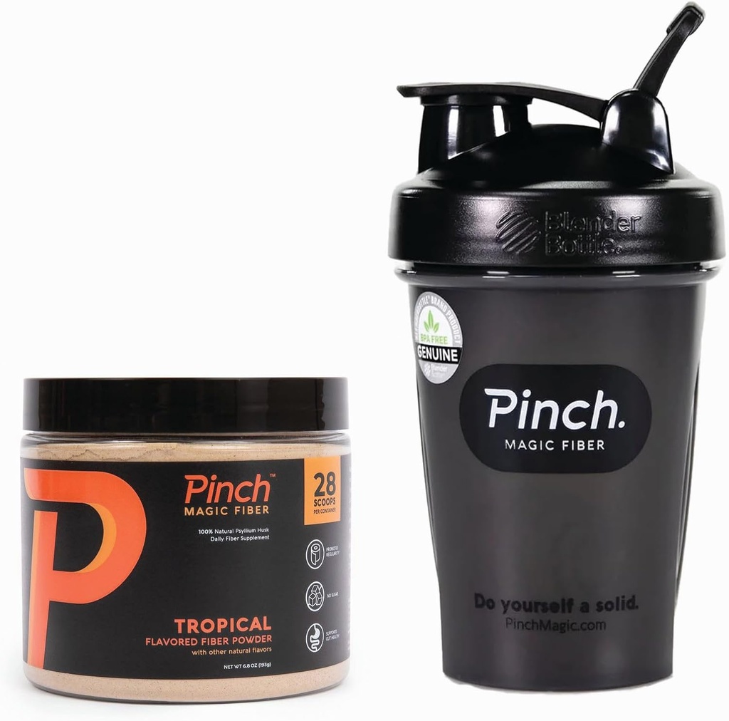 Pinch Magicfi & Shaker Combo | תוספת סיבים קדםביוטיים לבריאות העיכול, Keto, טבעוני, סוכר חינם | כולל BPA-Free Shaker עבור Smoothing & Travel | USA-Made | 28-Day Supply | 20 oz-Day Supply