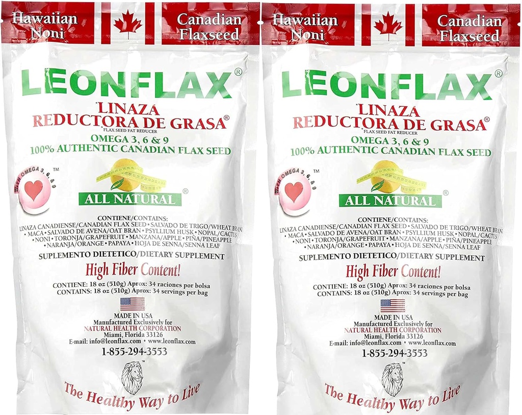 100% Authentic Canadian Flax Seed אבקה, כל תוכן טבעי, גבוה סיבים, תוספת תזונתית כדי לשפר את בריאות העיכול שלך, אומגה 3, 6 ו-9 18 Oz, Bag (1) (2)
